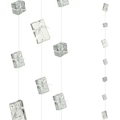 DecoWoerner Figuras De Navidad>Cadena Decorativa De Paquetes Color Plateado, 270 Cm