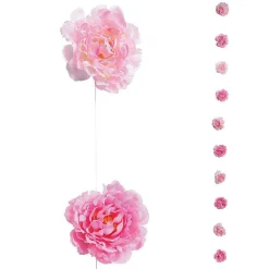 DecoWoerner Decoración De Primavera|Guirnaldas Y Vides>Cadena Decorativa De Peonías, Longitud 180 Cm