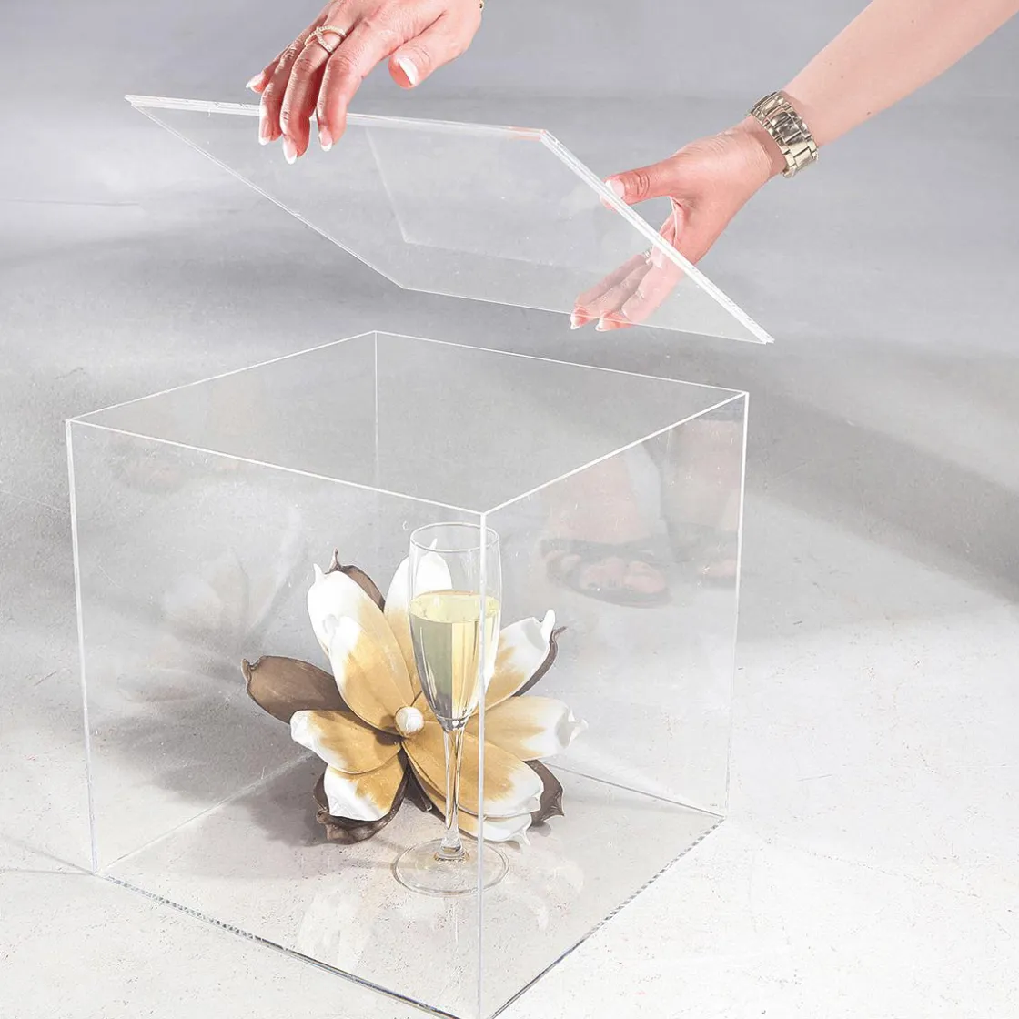 DecoWoerner Expositores Para Tiendas>Caja Cúbica Con Tapa 40 X 40 Cm