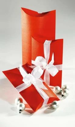 DecoWoerner Cajas De Regalo>Caja De Almohadas De 17 Cm De Largo, Roja, 10 Piezas