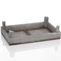 DecoWoerner Decoración De Otoño>Caja De Madera Con Rejilla, 28 X 18 Cm
