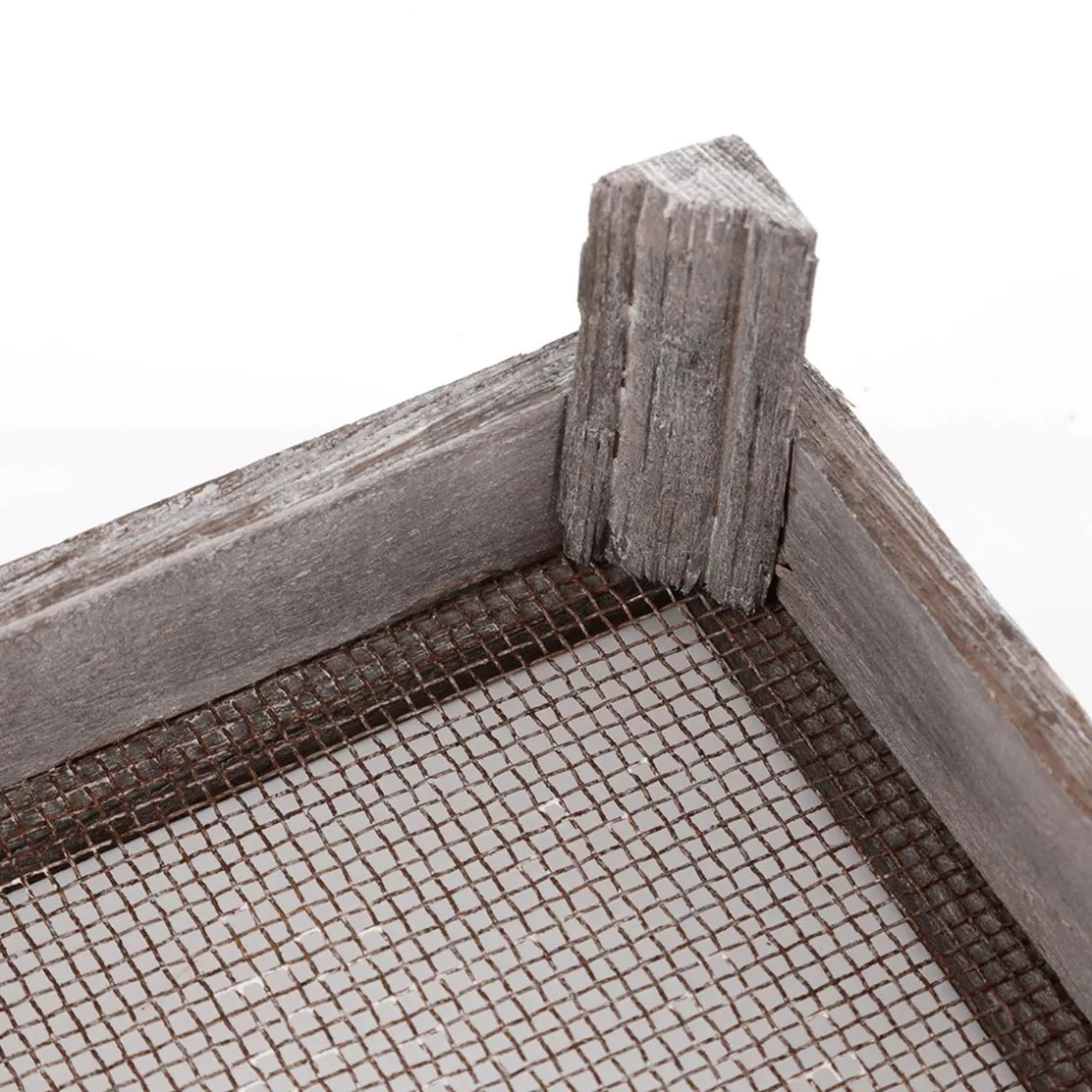 DecoWoerner Decoración De Otoño>Caja De Madera Con Rejilla, 28 X 18 Cm