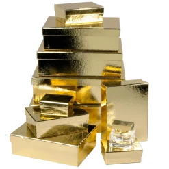 DecoWoerner Cajas De Regalo>Cajas De Cartón De Regalo, Color Dorado, 10 Pz.