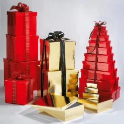 DecoWoerner Cajas De Regalo>Cajas De Cartón De Regalo, Color Dorado, 4 Pz.