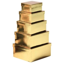 DecoWoerner Cajas De Regalo>Cajas De Cartón De Regalo Metálicas, , 5 Piezas