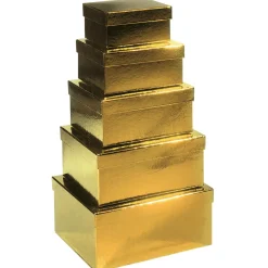 DecoWoerner Cajas De Regalo>Cajas De Cartón De Regalo Metálicas, , 5 Piezas