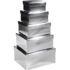 DecoWoerner Cajas De Regalo>Cajas De Cartón De Regalo Metálicas, , 5 Piezas
