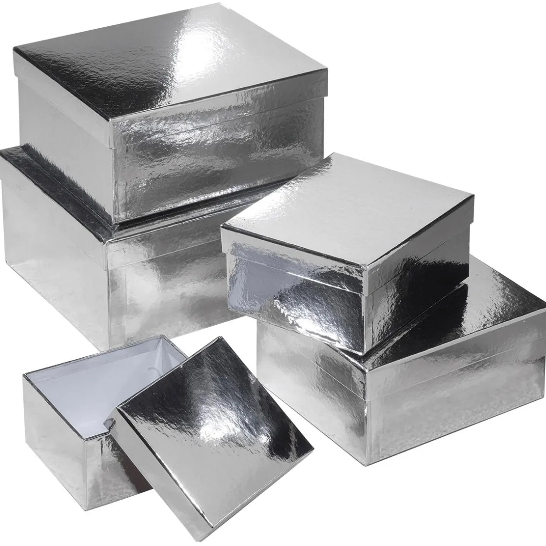 DecoWoerner Cajas De Regalo>Cajas De Cartón De Regalo Metálicas, , 5 Piezas