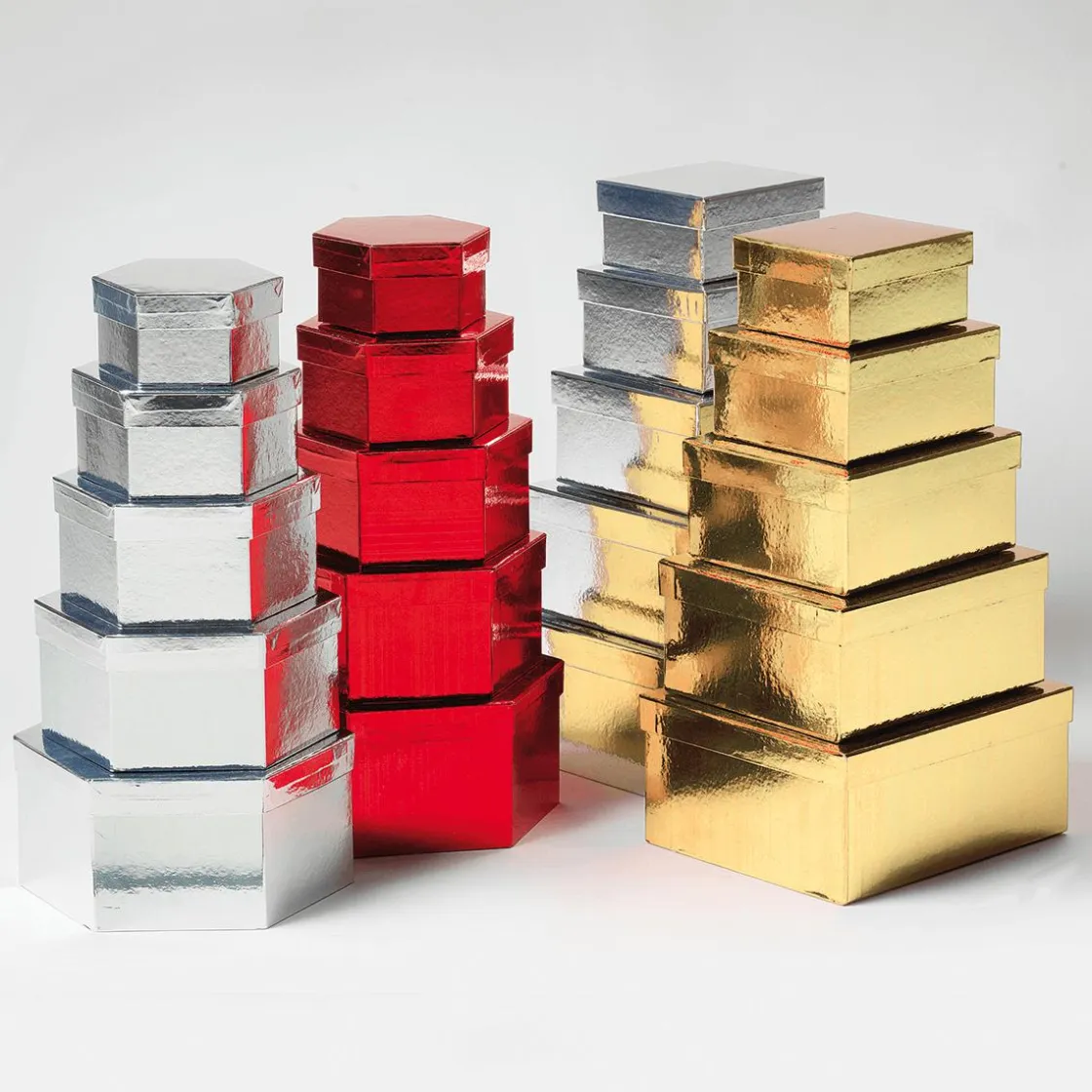 DecoWoerner Cajas De Regalo>Cajas De Cartón De Regalo Metálicas, , 5 Piezas