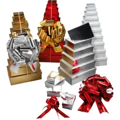 DecoWoerner Cajas De Regalo>Cajas De Regalo Cajas De Regalo Plateadas, 10 Unidades 6,5 X 3,5 X 8,5 Hasta 22 X 9,5 X 31 Cm (ancho X Alto X Largo)