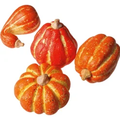DecoWoerner Decoración De Otoño|Verduras Y Hierbas>Calabazas De Adorno Decorativas, 11-14 Cm, 4 Piezas