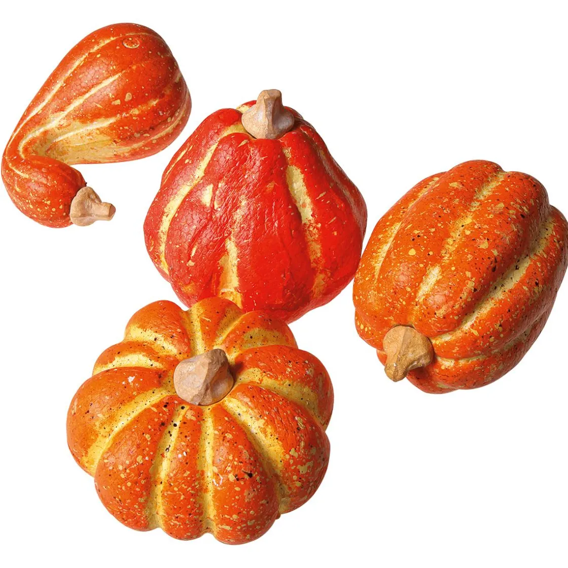 DecoWoerner Decoración De Otoño|Verduras Y Hierbas>Calabazas De Adorno Decorativas, 11-14 Cm, 4 Piezas