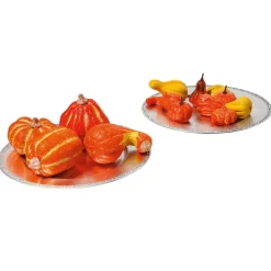 DecoWoerner Decoración De Otoño|Verduras Y Hierbas>Calabazas De Adorno Decorativas, 11-14 Cm, 4 Piezas