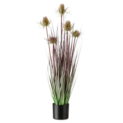 DecoWoerner Hierba Decorativa>Cardo Césped Artificial En Maceta Negra 69 Cm