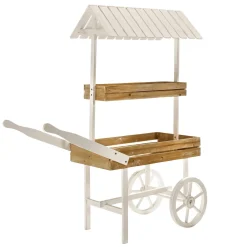 DecoWoerner Expositores Para Tiendas|Decoración Temática>Carro De Exposición De Madera De 2 Niveles