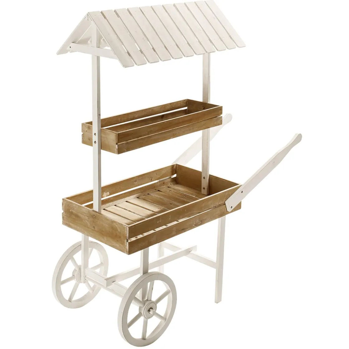 DecoWoerner Expositores Para Tiendas|Decoración Temática>Carro De Exposición De Madera De 2 Niveles