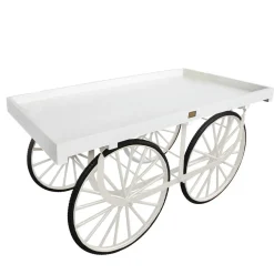 DecoWoerner Decoración Temática>Carro De Mercado Blanco Con Base Blanca