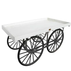 DecoWoerner Decoración Temática>Carro De Mercado Blanco Con Base Negra