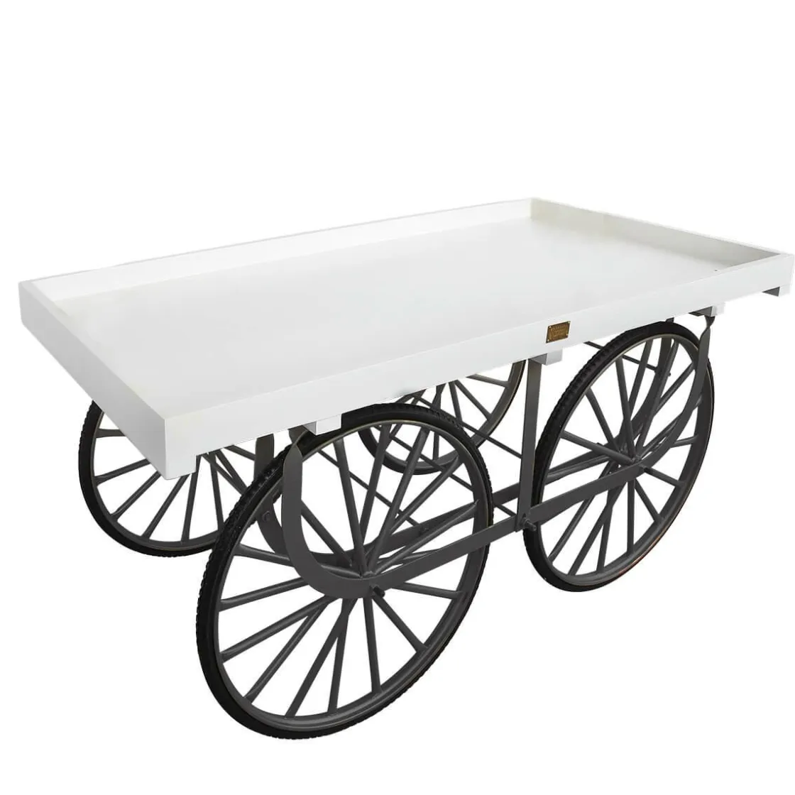 DecoWoerner Decoración Temática>Carro De Mercado Blanco Con Base Negra