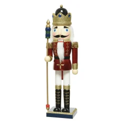 DecoWoerner Figuras De Navidad>Cascanueces Con Cetro De Madera 38 Cm