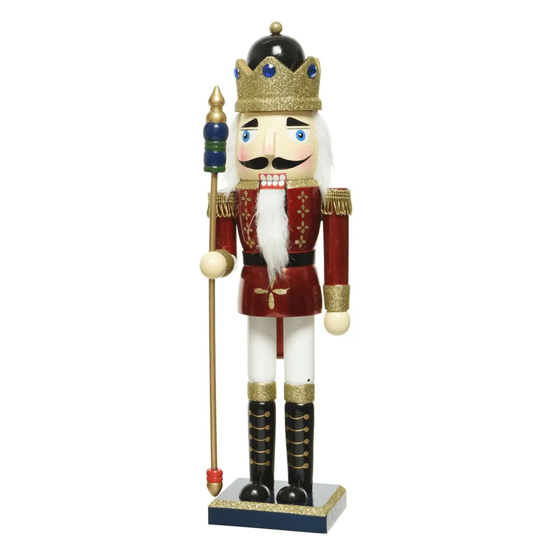 DecoWoerner Figuras De Navidad>Cascanueces Con Cetro De Madera 38 Cm