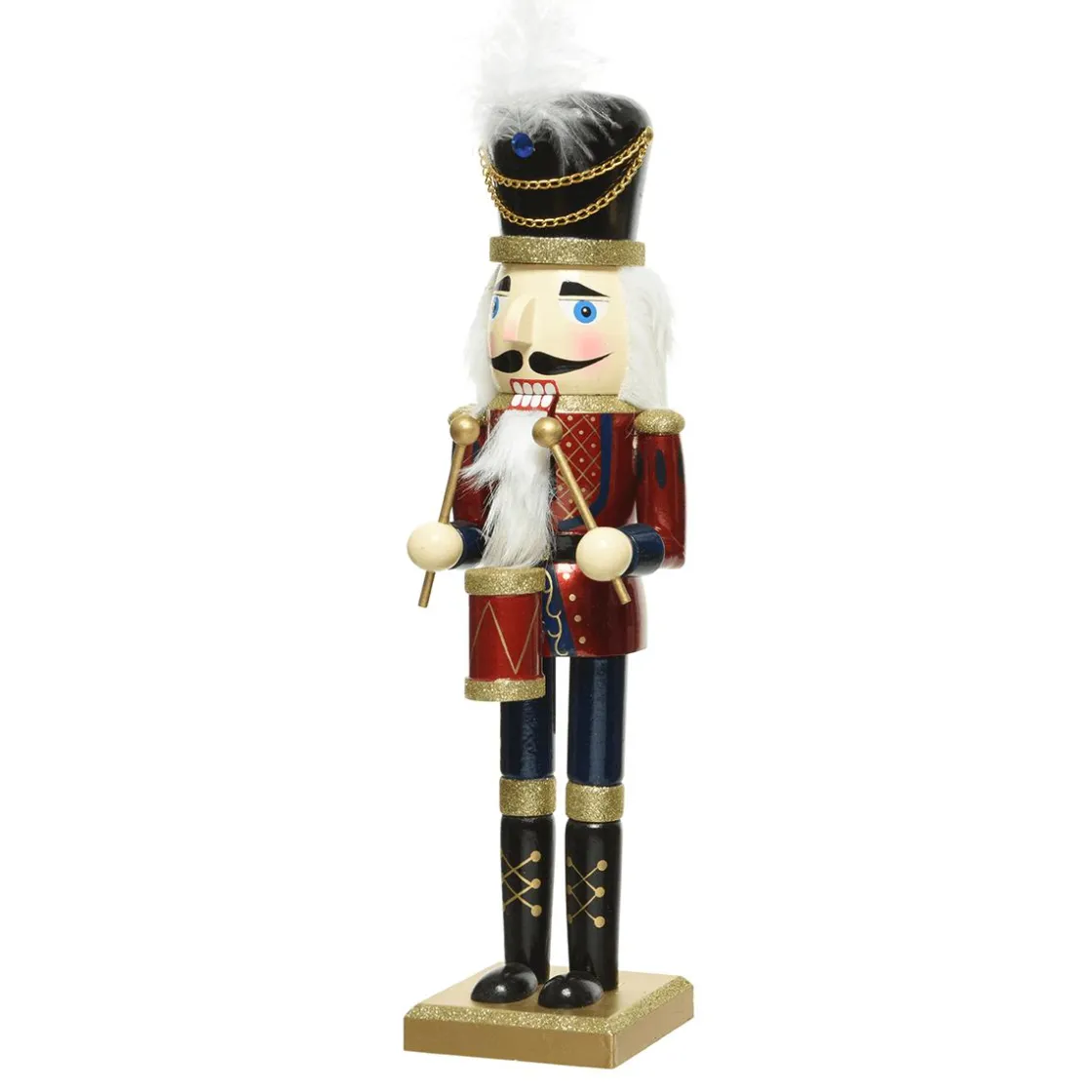 DecoWoerner Figuras De Navidad>Cascanueces Con Tambor De Madera 38 Cm