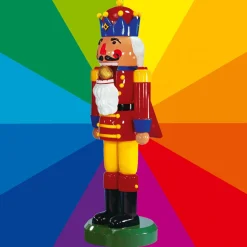 DecoWoerner Decoración Navideña Xxl>Cascanueces "Rey", 185 Cm