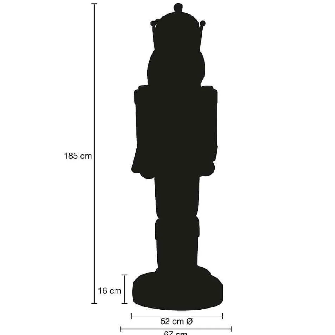 DecoWoerner Decoración Navideña Xxl>Cascanueces "Rey", 185 Cm