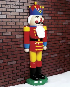 DecoWoerner Decoración Navideña Xxl|Figuras De Navidad>Cascanueces Rey Semiplástico 185 Cm, Rojo-amarillo-azul