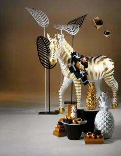 DecoWoerner Decoración De Animales>Cebra Decorativa Longitud 190 Cm, Blanco/