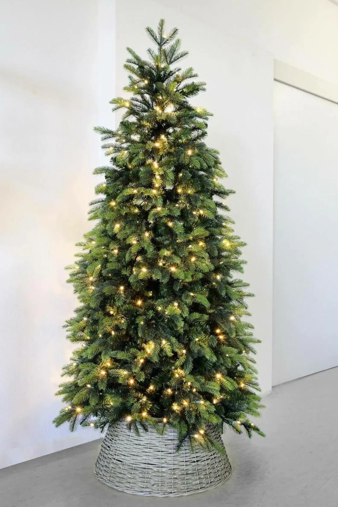 DecoWoerner Macetas Y Artículos De Decoración|Árboles De Navidad Artificiales>Cesta De Mimbre Anular Para árbol De Navidad, Ø 57 Cm
