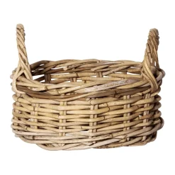DecoWoerner Expositores Para Tiendas|Decoración Natural>Cesta Redonda De Ratán Con Asa 23 Cm Ø