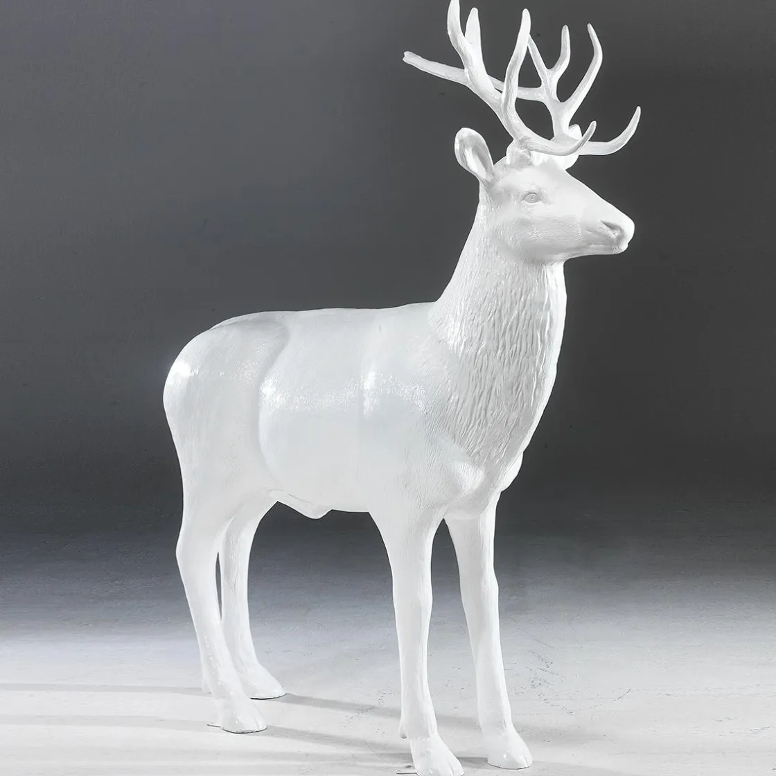 DecoWoerner Decoración De Animales|Decoración Navideña Xxl>Ciervo Deco De 231 Cm De Altura,