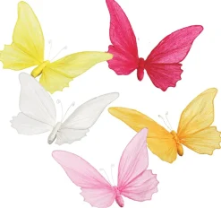 DecoWoerner Decoración De Primavera>Cinco Mariposas Decorativas De Colores Para Colgar, 26 Cm