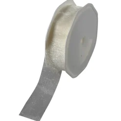 DecoWoerner Cintas De Regalo>Cinta De Chifón 25 Mm, 25 M, Crema