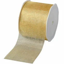 DecoWoerner Cintas De Regalo>Cinta De Chifón, Anchura De 70 Mm, Color Dorado
