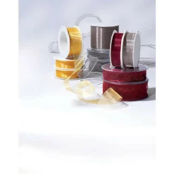 DecoWoerner Cintas De Regalo>Cinta De Chifón, Anchura De 38 Mm, Color Dorado