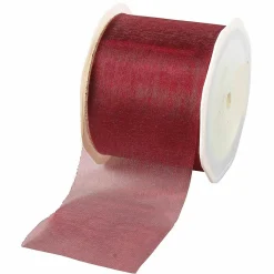 DecoWoerner Cintas De Regalo>Cinta De Chifón, Color Burdeos, Anchura 70 Mm