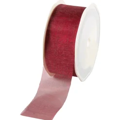 DecoWoerner Cintas De Regalo>Cinta De Chifón, Color Burdeos, Anchura 38 Mm