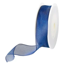DecoWoerner Cintas De Regalo>Cinta De Chifón Con Alambre, Color Oscuro, Anchura 25 Mm