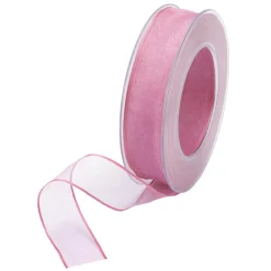 DecoWoerner Cintas De Regalo>Cinta De Chifón Con Alambre, Color Fucsia, Anchura: 25 Mm