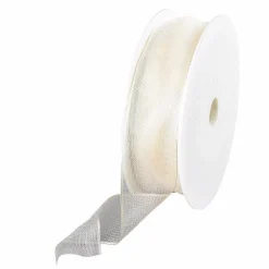 DecoWoerner Cintas De Regalo>Cinta De Chifón Con Alambre, Color Crema, Anchura 25 Mm