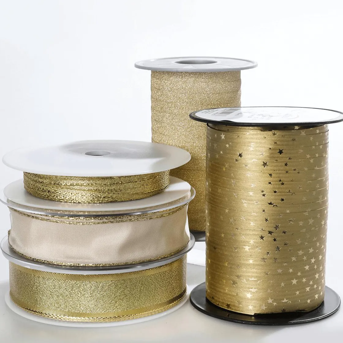DecoWoerner Cintas De Regalo>Cinta De Poliéster 10 Mm 100 M Dorada