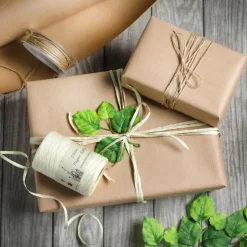 DecoWoerner Cintas De Regalo|Go Green - Envoltorio Para Regalo Ecológico>Cinta De Rafia Ecológica De Material Degradable 7 Mm 150 M Crema
