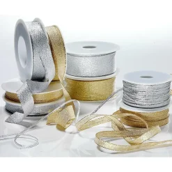 DecoWoerner Cintas De Regalo>Cinta De Regalo, Color Plateado, Anchura 10 Mm
