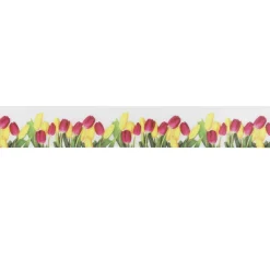 DecoWoerner Cintas De Regalo>Cinta De Regalo De Satén Con Motivo De Tulipanes, 23 Mm, 20 M