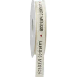 DecoWoerner Cintas De Regalo|Go Green - Envoltorio Para Regalo Ecológico>Cinta De Regalo Sostenible Lieblingsmensch 15mm, 18 M