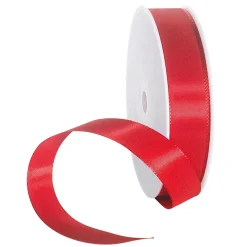 DecoWoerner Cintas De Regalo>Cinta De Tafetán Con Orillo 25 Mm, 50 M, Roja