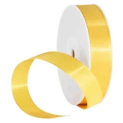 DecoWoerner Cintas De Regalo>Cinta De Tafetán Con Orillo 25 Mm, 50 M, Amarilla