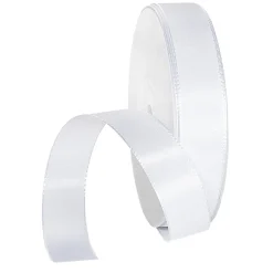 DecoWoerner Cintas De Regalo>Cinta De Tafetán Con Orillo 25 Mm, 50 M, Blanca